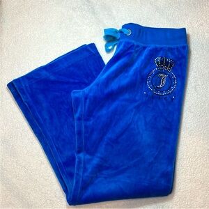 Juicy couture velour pants Y2K size 12/small royal blue! 🔥🔥🔥🔥🔥🔥